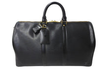 Load image into Gallery viewer, Louis Vuitton ルイヴィトン エピ キーポル45 ボストンバッグ 旅行カバン M59062 エピレザー ノワール ゴールド 美品 中古 66521