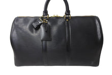 Load image into Gallery viewer, Louis Vuitton ルイヴィトン エピ キーポル45 ボストンバッグ 旅行カバン M59062 エピレザー ノワール ゴールド 美品 中古 66521