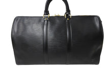 Load image into Gallery viewer, Louis Vuitton ルイヴィトン エピ キーポル45 ボストンバッグ 旅行カバン M59062 エピレザー ノワール ゴールド 美品 中古 66521