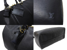 Load image into Gallery viewer, Louis Vuitton ルイヴィトン エピ キーポル45 ボストンバッグ 旅行カバン M59062 エピレザー ノワール ゴールド 美品 中古 66521