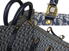 Load image into Gallery viewer, ChristianDior クリスチャンディオール ヴィンテージ トロッター ボストン ハンドバッグ ジャガード ネイビー 美品 中古 66723