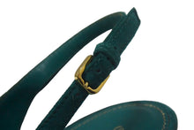 Load image into Gallery viewer, Sergio Rossi セルジオロッシ パンプス オープントゥ アウトソール サイズ35 1/2 ゴールド金具 グリーン 美品 中古 66757