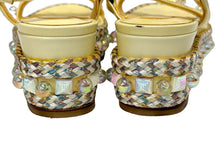 Load image into Gallery viewer, Christian Louboutin クリスチャンルブタン フラットシューズ スタッズ パール サンダル サイズ36 イエロー 美品 中古 66760