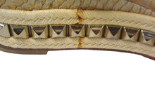 Load image into Gallery viewer, Christian Louboutin クリスチャンルブタン サンダル スタッズ ヴェッジソール ベージュ シルバー金具 美品 中古 66761
