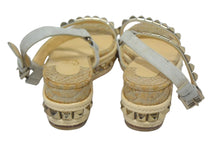 Load image into Gallery viewer, Christian Louboutin クリスチャンルブタン サンダル スタッズ ヴェッジソール ベージュ シルバー金具 美品 中古 66761