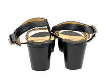 Load image into Gallery viewer, Christian Louboutin クリスチャンルブタン スタッズサンダル ヴェッジソール サイズ36 1/2 シルバー金具 ブラック 美品 中古 66772
