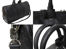Load image into Gallery viewer, 新品同様 LOUIS VUITTON ルイヴィトン エクリプス キーポル バンドリエール45 ボストンバッグ M40569 シルバー金具 ブラック 中古 66871