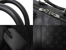 Load image into Gallery viewer, 新品同様 LOUIS VUITTON ルイヴィトン エクリプス キーポル バンドリエール45 ボストンバッグ M40569 シルバー金具 ブラック 中古 66871