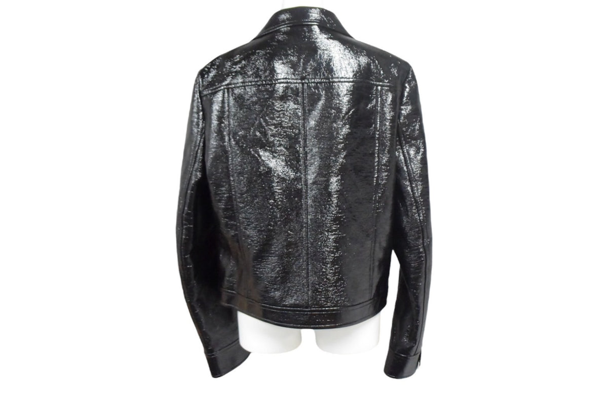 Courrèges ブラックジャケット シャイニービニールジャケット