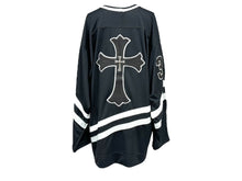Load image into Gallery viewer, CHROME HEARTS クロムハーツ PPO HOCKEY JERSEY ホッケーシャツ サイズM レザークロスパッチ シルバー925 ブラック 美品 中古 66920