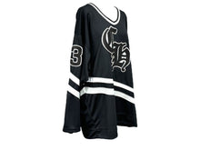 Load image into Gallery viewer, CHROME HEARTS クロムハーツ PPO HOCKEY JERSEY ホッケーシャツ サイズM レザークロスパッチ シルバー925 ブラック 美品 中古 66920