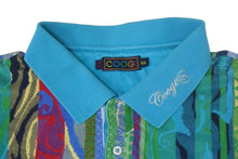 Load image into Gallery viewer, COOGI クージー ポロシャツ 半袖シャツ ボーダー 刺繍 ビッグサイズ コットン マルチカラー サイズ4XL 美品 中古 66995