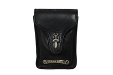 Load image into Gallery viewer, CHROME HEARTS クロムハーツ シガレットケース ダガー レザー ブラック シルバー925 美品 中古 67011
