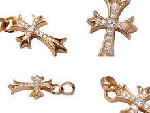 Load image into Gallery viewer, 極美品 CHROME HEARTS クロムハーツ 22K 22K スモールクロス withベイル パヴェダイヤ ペンダント 中古 67023