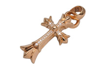 Load image into Gallery viewer, 極美品 CHROME HEARTS クロムハーツ ダブルCHクロス Withベイル スモール パヴェダイヤ ル チャーム ペンダント 中古 67024