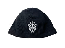 Load image into Gallery viewer, CHROME HEARTS クロムハーツ ビーニー ニットキャップ ダガー スクロールロゴ コットン ブラック アメリカ製 刺繍 美品 中古 67080