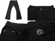 Load image into Gallery viewer, CHROME HEARTS クロムハーツ デニムパンツ サイズ33 ジーンズ フレア シルバー925 コットン ブラック 良品 中古 67084