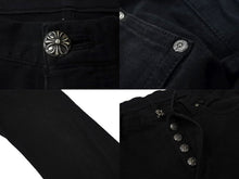 Load image into Gallery viewer, CHROME HEARTS クロムハーツ デニムパンツ サイズ33 ジーンズ フレア シルバー925 コットン ブラック 良品 中古 67084