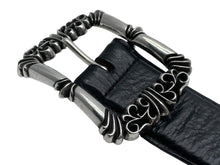 Load image into Gallery viewer, ChromeHearts クロムハーツ フィリグリーOTJ1.5 ベルト レザー シルバー925 ブラック サイズ36 美品 中古 67093