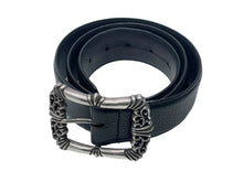 Load image into Gallery viewer, ChromeHearts クロムハーツ フィリグリーOTJ1.5 ベルト レザー シルバー925 ブラック サイズ36 美品 中古 67094