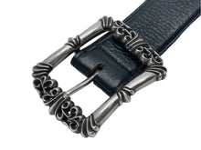 Load image into Gallery viewer, ChromeHearts クロムハーツ フィリグリーOTJ1.5 ベルト レザー シルバー925 ブラック サイズ36 美品 中古 67094