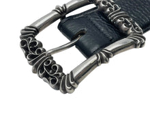 Load image into Gallery viewer, ChromeHearts クロムハーツ フィリグリーOTJ1.5 ベルト レザー シルバー925 ブラック サイズ36 美品 中古 67094