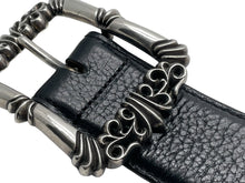 Load image into Gallery viewer, ChromeHearts クロムハーツ フィリグリーOTJ1.5 ベルト レザー シルバー925 ブラック サイズ36 美品 中古 67094