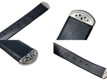 Load image into Gallery viewer, CHROME HEARTS クロムハーツ BLT OTJ フィリグリー OTJレザー ベルト ブラック シルバー925 レザー サイズ38 美品 中古 67119