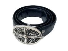 Load image into Gallery viewer, CHROME HEARTS クロムハーツ OVAL CROSS STRAP 1.5/1.5 クラシック オーバルクロス バックル レザーベルト サイズ38 中古 67120