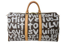 Load image into Gallery viewer, LOUIS VUITTON ルイ ヴィトン モノグラムグラフィティ キーポル50 ボストンバッグ M92197 ブラウン ホワイト 美品 中古 67283