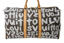 Load image into Gallery viewer, LOUIS VUITTON ルイ ヴィトン モノグラムグラフィティ キーポル50 ボストンバッグ M92197 ブラウン ホワイト 美品 中古 67283