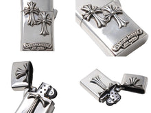 Load image into Gallery viewer, ChromeHearts クロムハーツ CHクロスタイニー ダブルクロス スリム ナロー ジッポ 115.8g シルバー925 美品 中古 67325