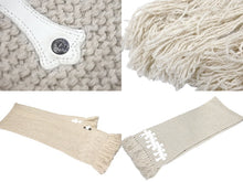 Load image into Gallery viewer, 極美品 ChromeHearts クロムハーツ SCARF FRNGD HNDKNT CEM クロスパッチ付きカシミヤマフラー ベージュ調 中古 67451