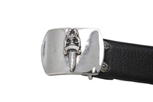 Load image into Gallery viewer, CHROME HEARTS クロムハーツ ダガーバックル 1.5 レザーベルト サイズ34 シルバ−925 レザー ブラック シルバー 美品 中古 67464