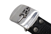Load image into Gallery viewer, CHROME HEARTS クロムハーツ ダガーバックル 1.5 レザーベルト サイズ34 シルバ−925 レザー ブラック シルバー 美品 中古 67464