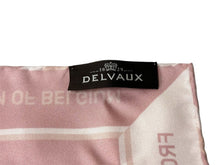 Load image into Gallery viewer, 新品未使用 DELVAUX デルボー スカーフ ロイヤル ロゴ シルク ピンク 中古 67469