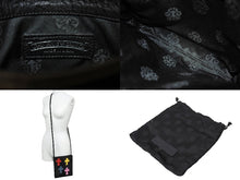 Load image into Gallery viewer, 新品同様品 CHROME HEARTS クロムハーツ レザー スクエアポシェット ショルダーバッグ クロスパッチ マルチカラー ブラック 中古 67487