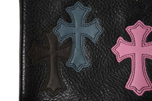 Load image into Gallery viewer, 新品同様品 CHROME HEARTS クロムハーツ レザー スクエアポシェット ショルダーバッグ クロスパッチ マルチカラー ブラック 中古 67487