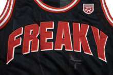 Load image into Gallery viewer, FUBU フブ タンクトップ ゲームシャツ バスケワッペン ヴィンテージ サイズL ブラック レッド ホワイト メッシュ 美品 中古 67492