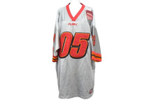 Load image into Gallery viewer, FUBU フブ ゲームシャツ フットボールシャツ ヴィンテージ サイズXL レッド シルバー メッシュ ポリエステル 美品 中古 67494