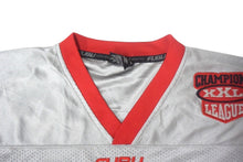Load image into Gallery viewer, FUBU フブ ゲームシャツ フットボールシャツ ヴィンテージ サイズXL レッド シルバー メッシュ ポリエステル 美品 中古 67494