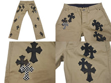 Load image into Gallery viewer, 新品未使用 CHROME HEARTS クロムハーツ クロスパッチ チノ パンツ CHINOS CEM CRS PTCH パンツ ベージュ コットン サイズ30 中古 67597