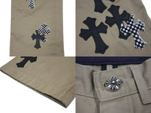 Load image into Gallery viewer, 新品未使用 CHROME HEARTS クロムハーツ クロスパッチ チノ パンツ CHINOS CEM CRS PTCH パンツ ベージュ コットン サイズ30 中古 67597
