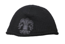 Load image into Gallery viewer, CHROME HEARTS クロムハーツ ビーニー ニットキャップ フレアボタン フレアパッチ カシミヤ ブラック 美品 中古 67602