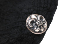 Load image into Gallery viewer, CHROME HEARTS クロムハーツ ビーニー ニットキャップ フレアボタン フレアパッチ カシミヤ ブラック 美品 中古 67602