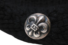 Load image into Gallery viewer, CHROME HEARTS クロムハーツ ビーニー ニットキャップ フレアボタン フレアパッチ カシミヤ ブラック 美品 中古 67602