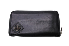 Load image into Gallery viewer, CHROME HEARTS クロムハーツ 長財布 フィリグリープラス ダガー ラウンドジップ レザー ブラック シルバー925 美品 中古 67605