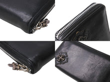Load image into Gallery viewer, CHROME HEARTS クロムハーツ 長財布 フィリグリープラス ダガー ラウンドジップ レザー ブラック シルバー925 美品 中古 67605