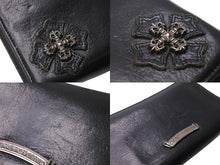 Load image into Gallery viewer, CHROME HEARTS クロムハーツ 長財布 フィリグリープラス ダガー ラウンドジップ レザー ブラック シルバー925 美品 中古 67605