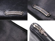 Load image into Gallery viewer, CHROME HEARTS クロムハーツ 長財布 フィリグリープラス ダガー ラウンドジップ レザー ブラック シルバー925 美品 中古 67605